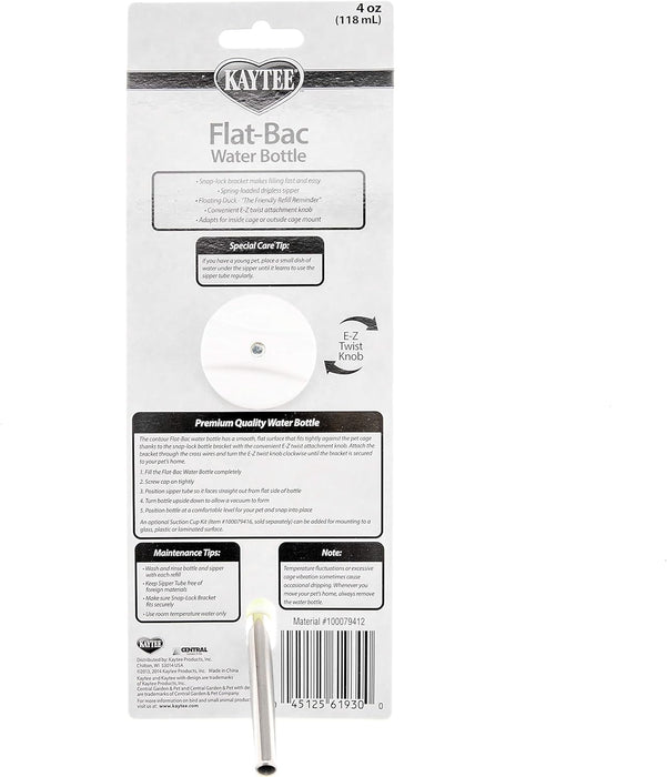 Kaytee Bebedero Botella de Agua Flat-Bac Para Animales Pequeños