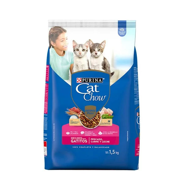 CAT CHOW Gatitos Pescado Carne Lec DP6x 1.5 kg