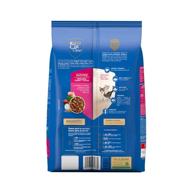 CAT CHOW KITTEN Pescado Carne Leche 500 g