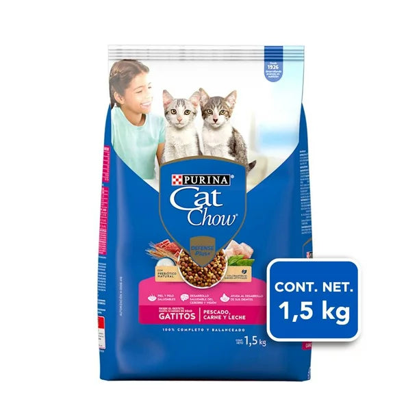 CAT CHOW Gatitos Pescado Carne Lec DP6x 1.5 kg