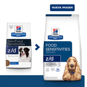 Hill's Prescription Diet z/d Skin/Food Sensitivities (Sensibilidades de la piel) Alimento seco para perros, dieta veterinaria
