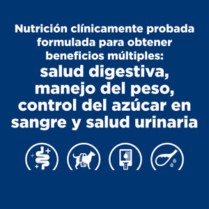 Hill's Prescription Diet w/d Alimento Seco para Perros Digestivo/Peso/Glucosa/Manejo Urinario con Sabor a Pollo