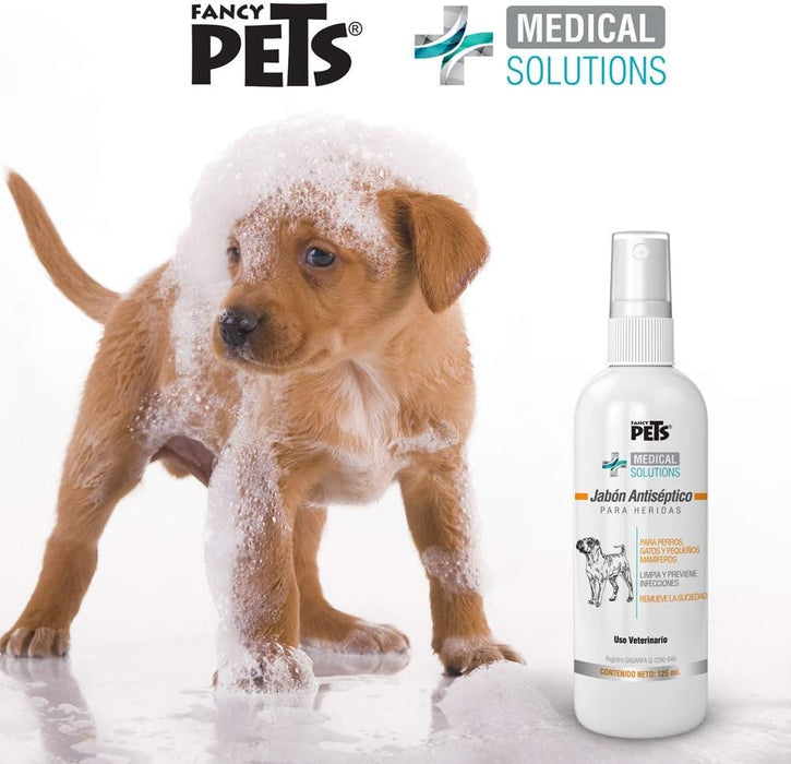 Fancy Pets Medical Solutions Jabón Antiséptico para Heridas de Perros Gatos o Pequeños Mamíferos con 125 ml