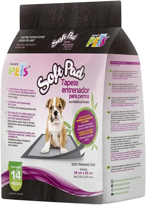 Fancy Pets Soft Pad Tapete Entrenador Que neutraliza y Absorbe Malos olores para Perro con Carbón Activado con 14 Piezas