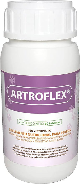 Ruiland Artroflex - Suplemento Alimenticio para Perros, Ingredientes Naturales, 60 Tabletas Masticables