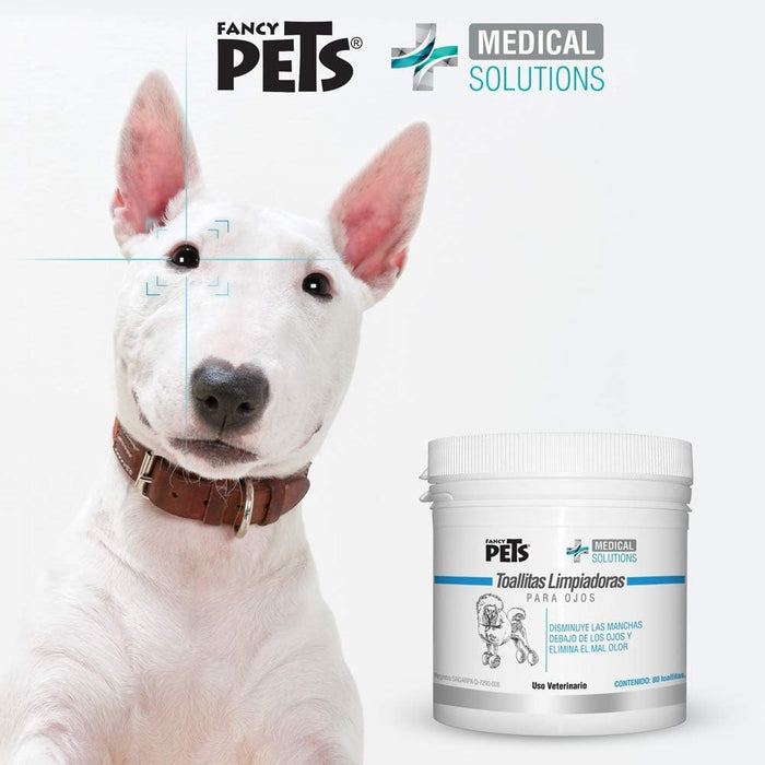 Fancy Pets Medical Solutions Toallitas Limpiadoras de Ojos para Perro y/o Gato con 80 Piezas