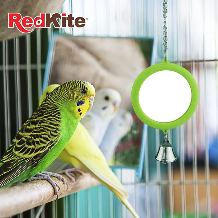 RedKite Juguete Espejo Redondo Colgante para Aves Canoras y Ornato