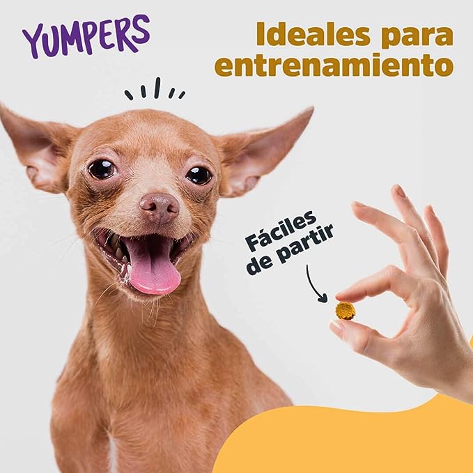 Trick & Treats YUMPERS Premios suaves para perros sabor pollo 100 g. (Amarillo)