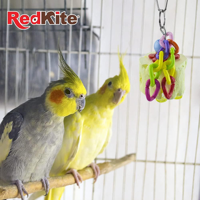 RedKite, Juguete Colgante Eslabones de Plástico con Calcio para Aves Pequeñas