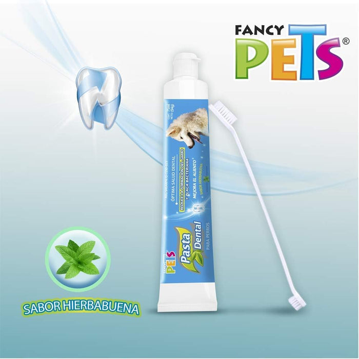 Fancy Pets Kit Dental con Pasta y Cepillo para Perro, Suave Sabor a Menta