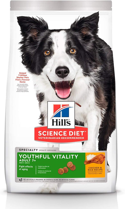 Hill's Science Diet, Alimento para Perro Youthful Vitality 7+ años, Croquetas (bulto) 5.7kg