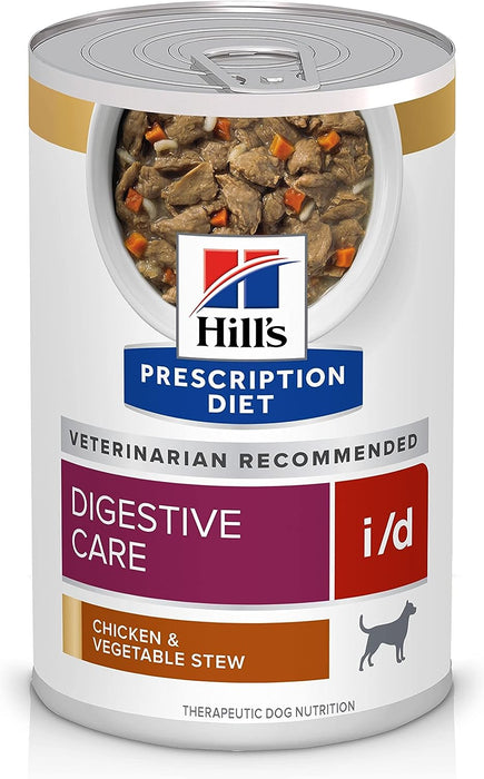 Hill's Prescription Diet i/d Digestive Care (Cuidado Digestivo) Estofado de Verduras y Pollo Alimento enlatado para perros
