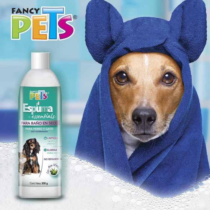 Fancy Pets Espuma para Baño en Seco Essentials para Perro y/o Gato con 400 Gramos