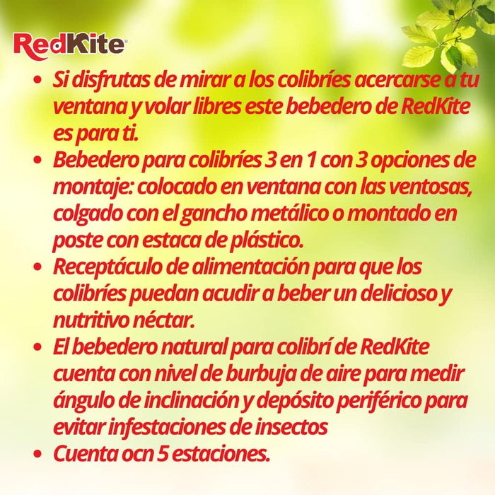 RedKite, Bebedero 3 en 1 Para Colibrí 380 ml