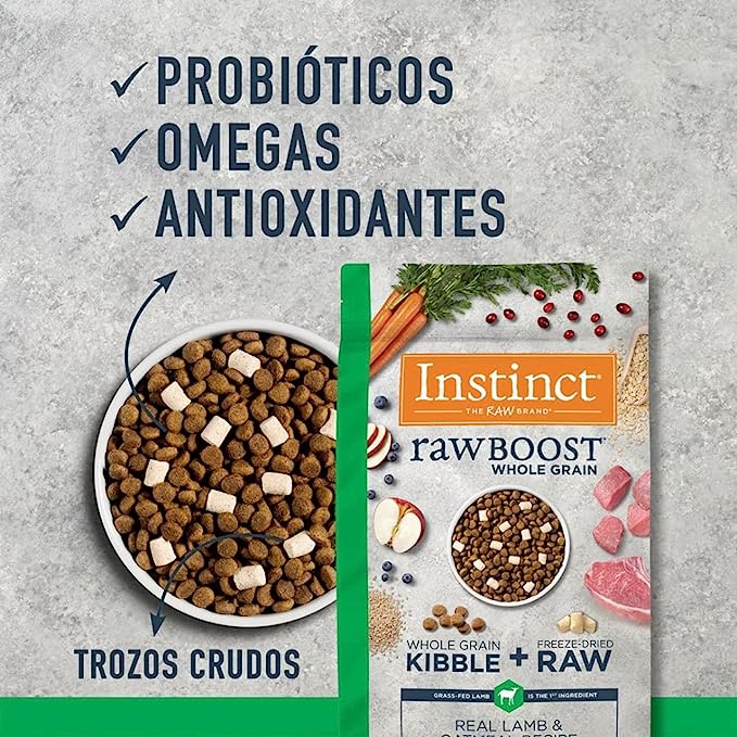 Instinct Raw Boost Cordero con Carne Cruda con Granos y Arroz Integral (Perros)