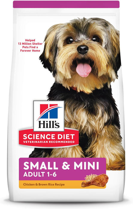 Hill's Science Diet, Alimento para Perro Adulto Receta de Arroz y Pollo Raza Pequeña, Seco (bulto)