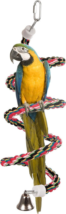 Percha A&E Resorte de Cuerda de Algodón con Campana para Aves