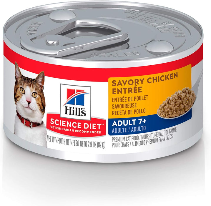 Hill's Science Diet, Alimento para Gato Adulto 7+ Años Receta de Pavo, Húmedo (lata de 156 gramos)