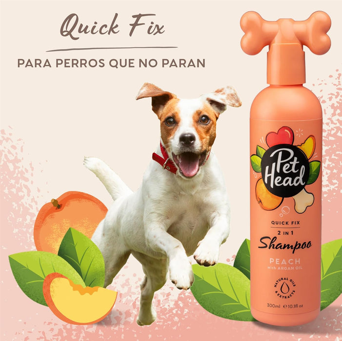 Pet Head Shampoo Para Perro 2en1 Quick Fix Durazno con Aceite de Argan