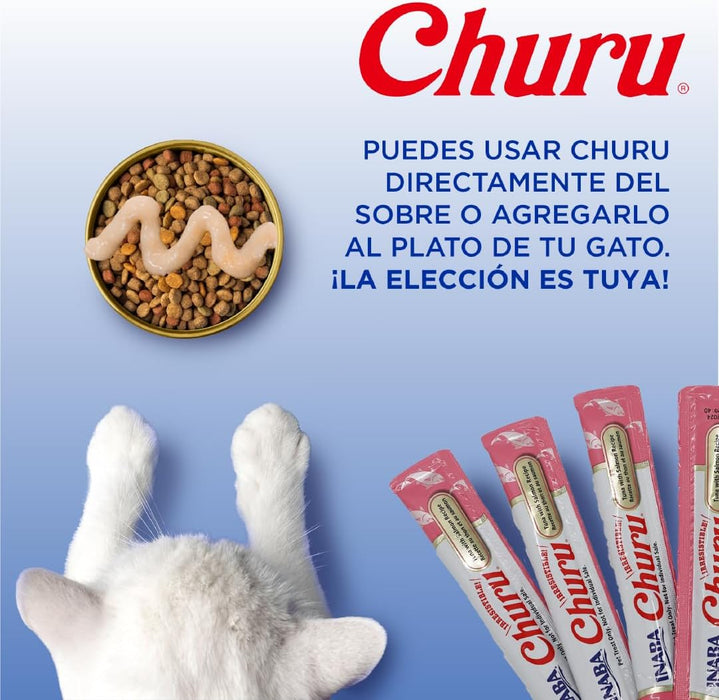 Inaba Churu Atún - Snack Premio Cremoso para Gatos 4 tubos de 14 grs