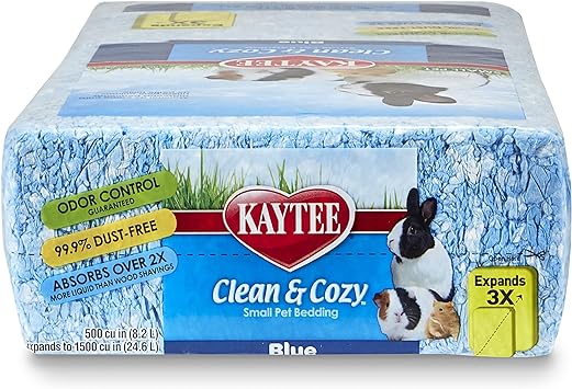 Kaytee Sustrato de Papel Clean & Cozy Color Azul para Pequeñas Mascotas, 24.6 L