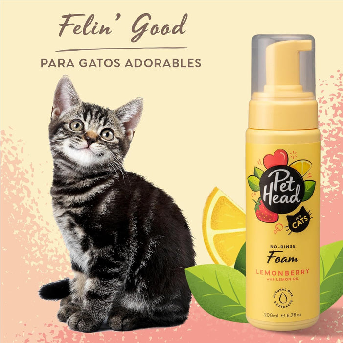 Pet Head Espuma sin Enjuague Felin' Good LemonBerry con Aceite de Limón Para Gato