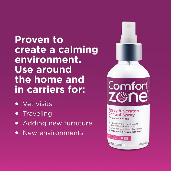 Comfort Zone Spray y Control de Arañazos Calmante en Aerosol Para Gato