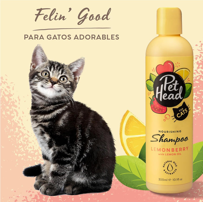 Pet Head Shampoo Felin' Good Para Gato Aroma Frutal, Suaviza y nutre el pelaje 300 ml