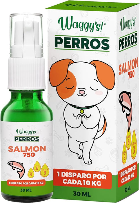 Waggy's-aceite de salmon spray 30 ml 750 hemp (10mg x disparo)