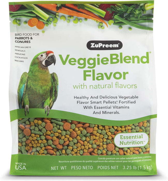 ZuPreem VeggieBlend Con Sabor Natural, Alimento Diario para Loros y Cotorras 1.5 kg (3.5 lb)