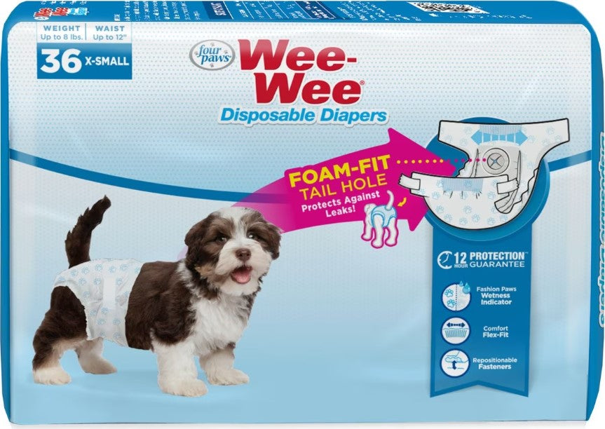 Wee Wee Pañales con indicador de humedad para perro X-Chico
