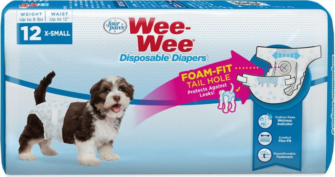 Wee Wee Pañales con indicador de humedad para perro X-Chico