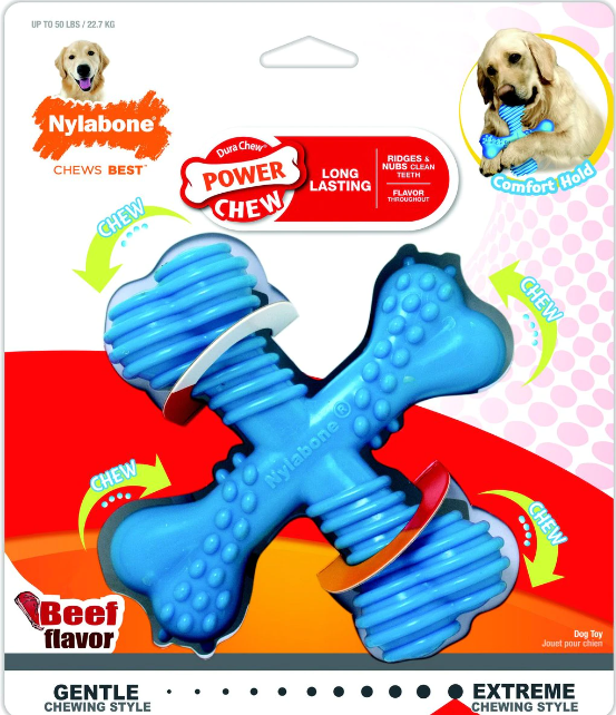 Nylabone Power Chew - Juguete para masticar hueso de perro en forma de X