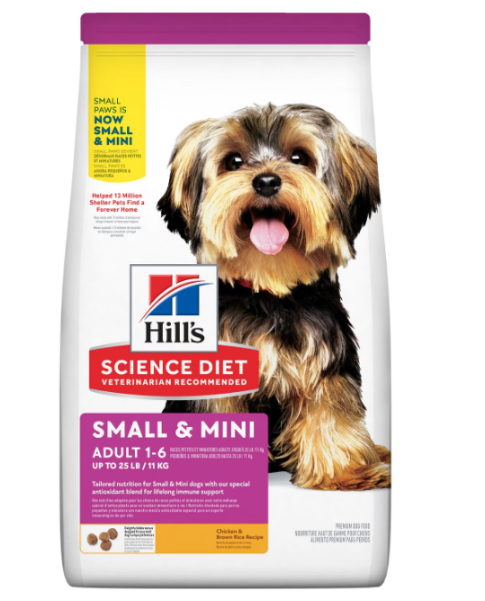 Hill's Science Diet, Alimento para Perro Adulto Receta de Arroz y Pollo Raza Pequeña, Seco (bulto)