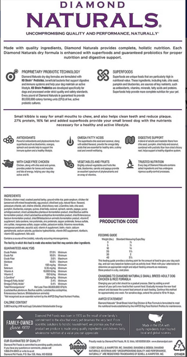 DIAMOND NATURALS-SMALL BREED ADULT 27/16 8.16 Kg