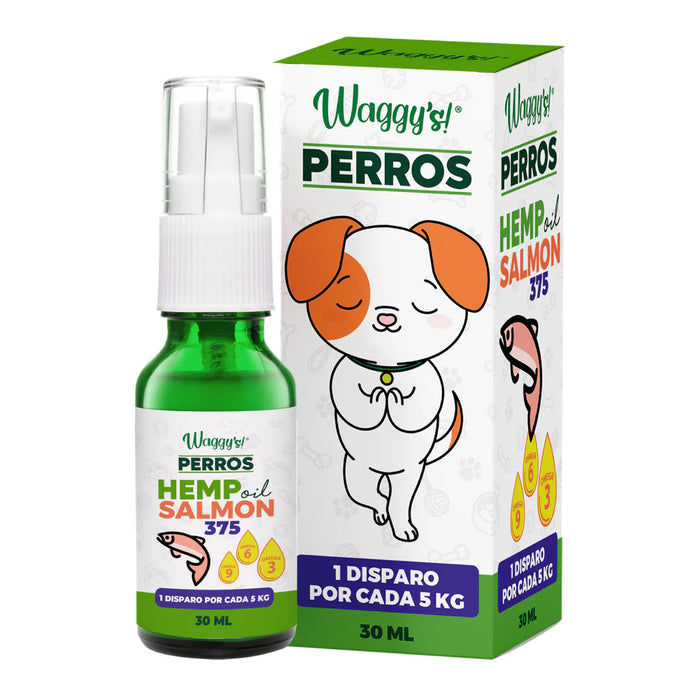 Waggy's-aceite de salmon spray 30 ml 375 hemp (5mg x disparo)