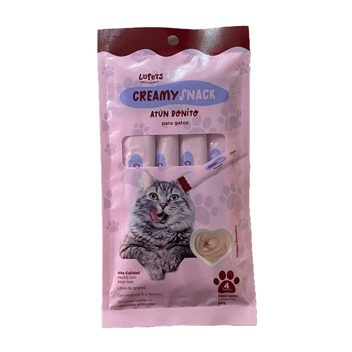 Lopets-Atun bonito creamy snack 4 piezas