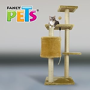 Fancy Pets Mueble/Rascador para Gato Argos de 112 Centímetros de Altura